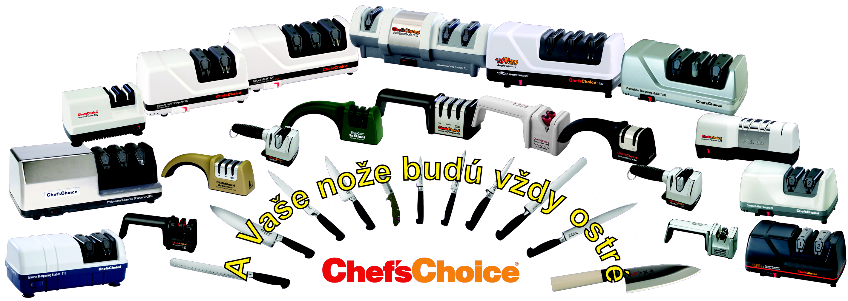 Elektrické a manuálne brúsky na nože Chef'sChoice